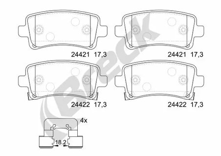 Set placute frana Breck 24421 00 704 10