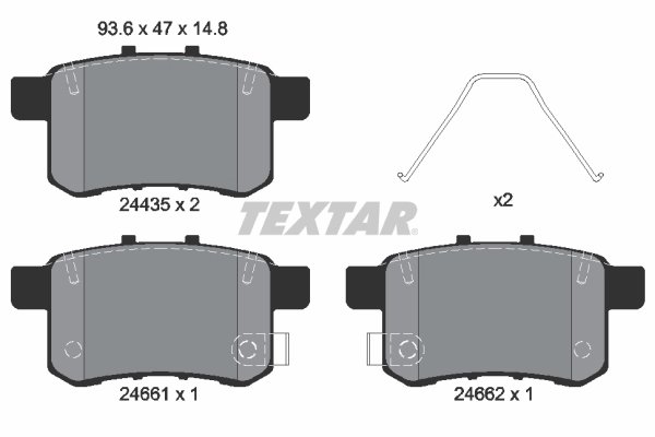 SET PLACUTE FRANA TEXTAR 2443501 - Compatibil cu ACURA, BYD, HONDA, PROTON