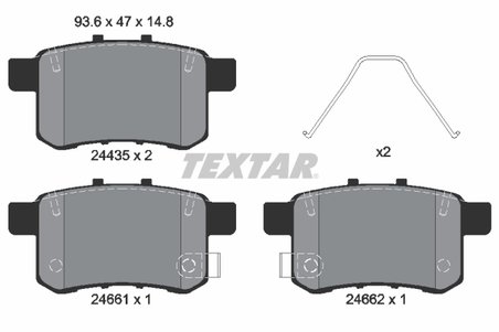SET PLACUTE FRANA TEXTAR 2443501 - Compatibil cu ACURA, BYD, HONDA, PROTON