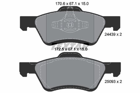 SET PLACUTE FRANA TEXTAR 2443901 - Compatibil cu FORD, FORD AUSTRALIA, FORD USA, HAIMA (FAW), MAZDA, MERCURY
