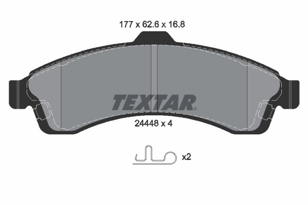SET PLACUTE FRANA TEXTAR 2444801 - Compatibil cu BUICK, CHEVROLET, GMC, ISUZU, OLDSMOBILE, SAAB