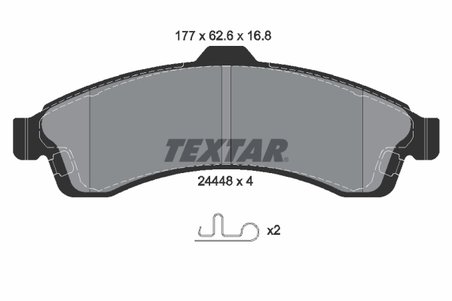 SET PLACUTE FRANA TEXTAR 2444801 - Compatibil cu BUICK, CHEVROLET, GMC, ISUZU, OLDSMOBILE, SAAB
