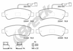 SET PLACUTE FRANA BRECK 24465 00 703 10 - Compatibil cu CITROEN, FIAT, PEUGEOT