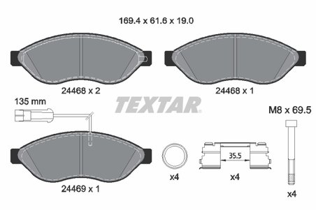 Set placute frana Textar 2446807