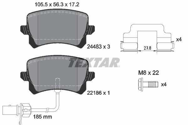 SET PLACUTE FRANA TEXTAR 2448307 - Compatibil cu AUDI