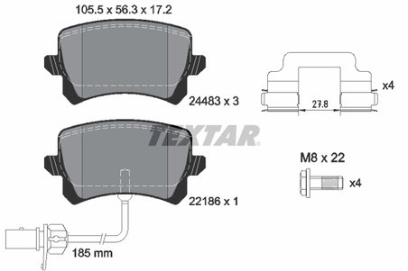 SET PLACUTE FRANA TEXTAR 2448307 - Compatibil cu AUDI