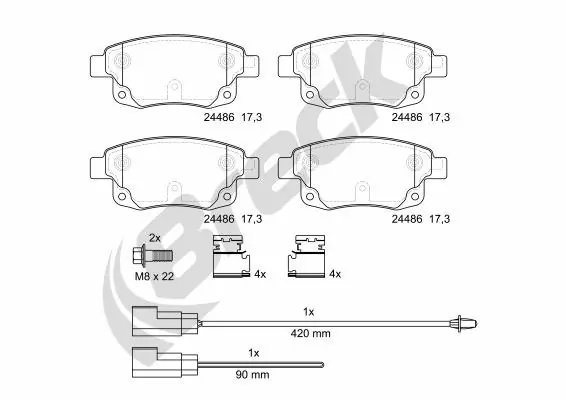 SET PLACUTE FRANA BRECK 24486 00 702 10 - Compatibil cu FORD