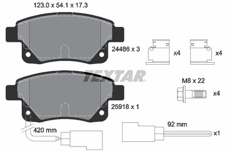 SET PLACUTE FRANA TEXTAR 2448601 - Compatibil cu FORD, FORD (JMC), FORD AUSTRALIA