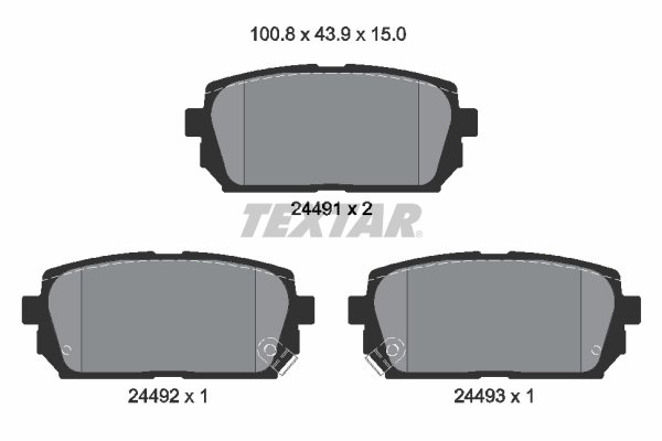 SET PLACUTE FRANA TEXTAR 2449101 - Compatibil cu KIA, NAZA