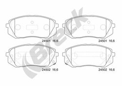 SET PLACUTE FRANA BRECK 24501 00 701 00 - Compatibil cu HYUNDAI, KIA