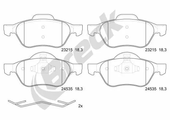 SET PLACUTE FRANA BRECK 24535 00 701 00 - Compatibil cu RENAULT