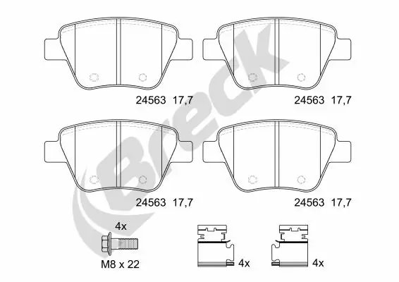 SET PLACUTE FRANA BRECK 24563 00 704 00 - Compatibil cu AUDI, SEAT, SKODA, VW