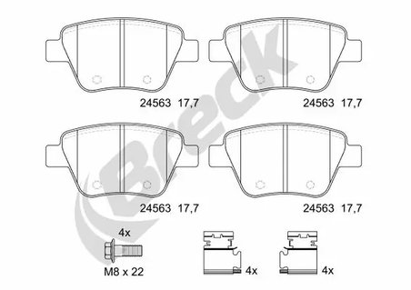 SET PLACUTE FRANA BRECK 24563 00 704 00 - Compatibil cu AUDI, SEAT, SKODA, VW