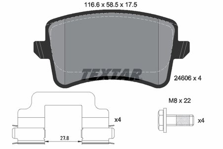 SET PLACUTE FRANA TEXTAR 2460601 - Compatibil cu AUDI