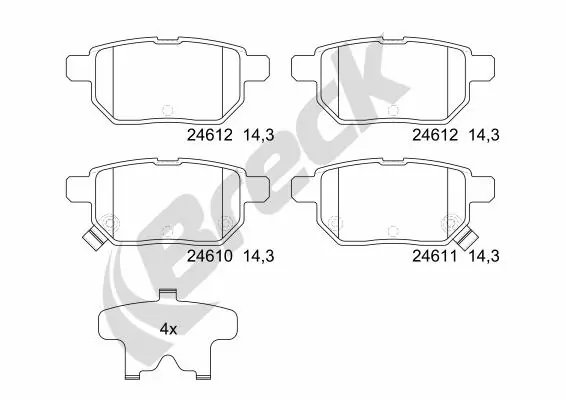 Set placute frana Breck 24610 00 704 10