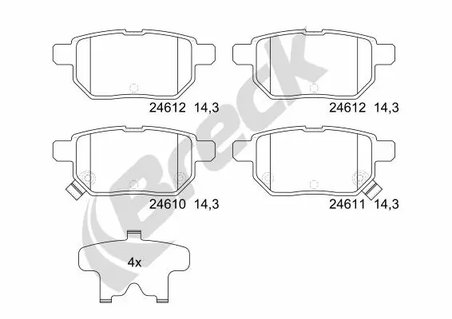 Set placute frana Breck 24610 00 704 10