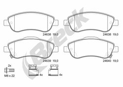 SET PLACUTE FRANA BRECK 24638 00 701 00 - Compatibil cu HONDA
