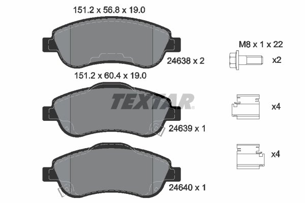 SET PLACUTE FRANA TEXTAR 2463801 - Compatibil cu HONDA