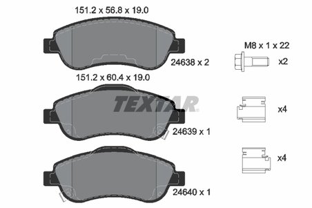 SET PLACUTE FRANA TEXTAR 2463801 - Compatibil cu HONDA