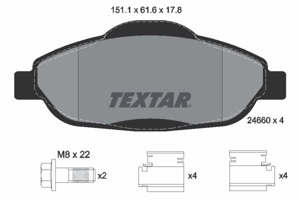 Set placute frana Textar 2466001