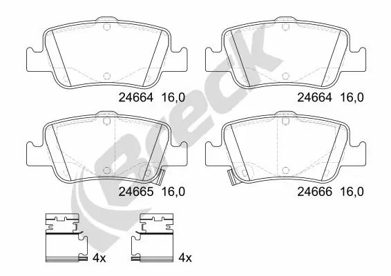 Set placute frana Breck 24664 00 704 10