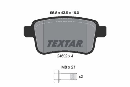 SET PLACUTE FRANA TEXTAR 2469204 - Compatibil cu MERCEDES-BENZ, NISSAN