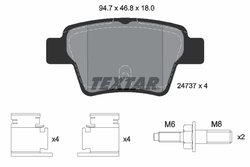 SET PLACUTE FRANA TEXTAR 2473701 - Compatibil cu BYD, CITROEN, EMGRAND, FENGXING, GEELY, PEUGEOT, PEUGEOT (DF-PSA)