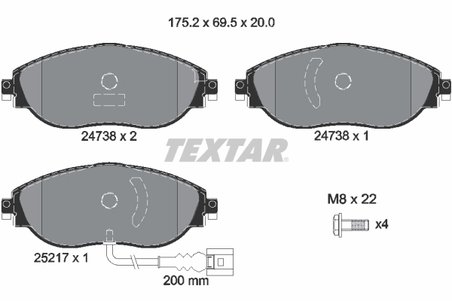 Set placute frana Textar 2473801