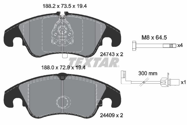Set placute frana Textar 2474301