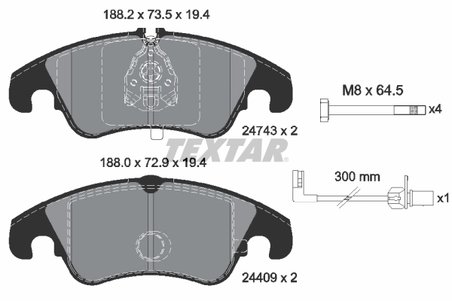 Set placute frana Textar 2474301