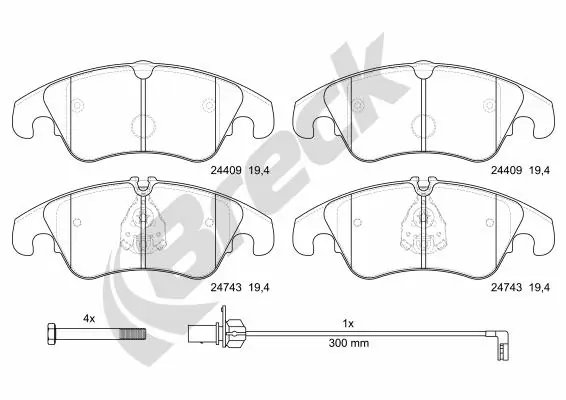 Set placute frana Breck 24743 00 551 00