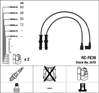 FISE BUJII NGK 2478 - Compatibil cu SUBARU