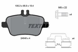 SET PLACUTE FRANA TEXTAR 2484801 - Compatibil cu MERCEDES-BENZ