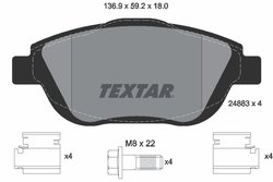 SET PLACUTE FRANA TEXTAR 2488301 - Compatibil cu CITROEN, DS, JEEP, OPEL, PEUGEOT, PEUGEOT (DF-PSA), VAUXHALL