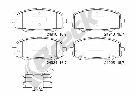 SET PLACUTE FRANA BRECK 24910 00 702 00 - Compatibil cu HYUNDAI