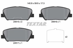 SET PLACUTE FRANA TEXTAR 2491501 - Compatibil cu HYUNDAI, KIA, NAZA
