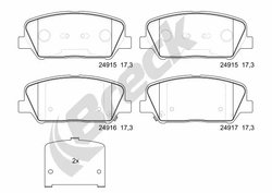 SET PLACUTE FRANA BRECK 24915 00 701 00 - Compatibil cu HYUNDAI, KIA