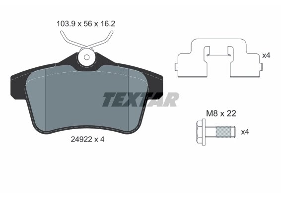 Set placute frana Textar 2492204