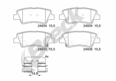 Set placute frana Breck 24934 00 702 00