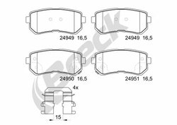 SET PLACUTE FRANA BRECK 24949 00 704 00 - Compatibil cu HYUNDAI