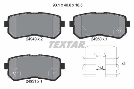 SET PLACUTE FRANA TEXTAR 2494901 - Compatibil cu HYUNDAI
