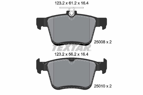 SET PLACUTE FRANA TEXTAR 2500801 - Compatibil cu AUDI, CUPRA, MG (SAIC), ROEWE (SAIC), SEAT, SKODA, VW, VW (FAW), VW (SVW)
