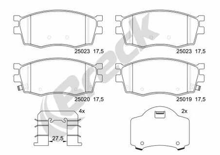 SET PLACUTE FRANA BRECK 25019 00 702 00 - Compatibil cu HYUNDAI