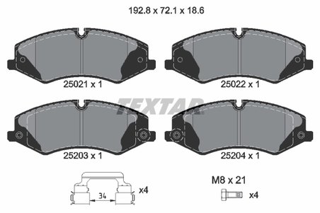 SET PLACUTE FRANA TEXTAR 2502201 - Compatibil cu LAND ROVER, LAND ROVER (CHERY)