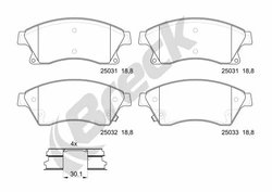 Set placute frana Breck 25031 00 701 00