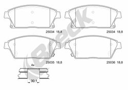 SET PLACUTE FRANA BRECK 25034 00 701 10 - Compatibil cu CADILLAC, CHEVROLET, OPEL, VAUXHALL