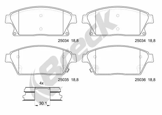 Set placute frana Breck 25034 00 701 10