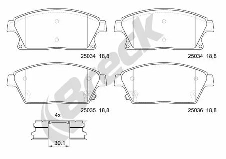 Set placute frana Breck 25034 00 701 10