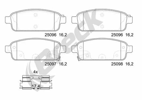 Set placute frana Breck 25096 00 704 20