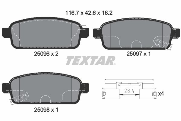 Set placute frana Textar 2509606